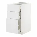 IKEA METOD МЕТОД / MAXIMERA МАКСИМЕРА, напольный шкаф с 3 ящиками, белый / Стенсунд белый, 40x60 см 494.094.98 фото thumb №1