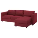 IKEA VIMLE ВІМЛЕ, чохол для 3-місного дивана, з шезлонгом/Lejde червоний/коричневий 594.344.16 фото thumb №2