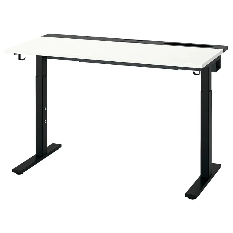 IKEA MITTZON МІТТЗОН, письмовий стіл, білий / чорний, 120x60 см 095.258.38 фото №1