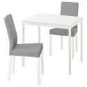 IKEA VANGSTA ВАНГСТА / KÄTTIL КЕТТІЛЬ, стіл+2 стільці, білий / КНІСА світло-сірий, 80 / 120 см 994.288.47 фото thumb №1