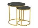 BRW Kamza, Комплект из двух столов, чёрный/золотой BLACK фото thumb №2