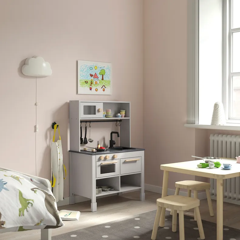 IKEA SILLTRUT, дитяча ігрова кухня, сірий, 68x40x100 см 205.444.92 фото №4