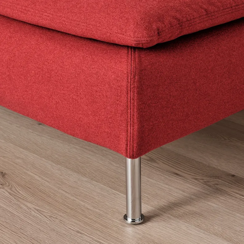 IKEA SÖDERHAMN СЕДЕРХАМН, 4-місний диван, з шезлонгом / Тонеруд червоний 395.144.52 фото №5