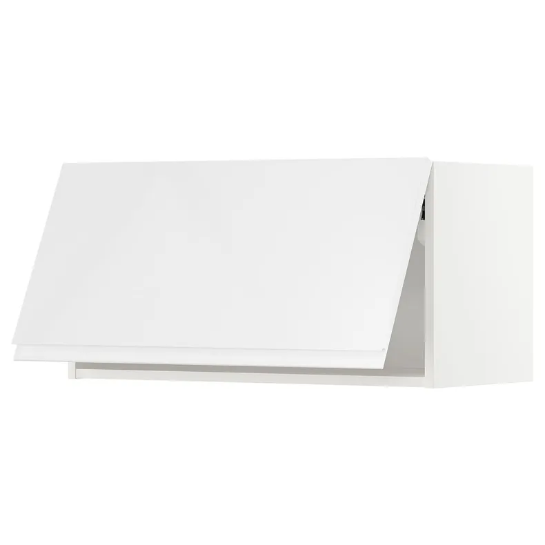 IKEA METOD МЕТОД, горизонтальный навесной шкаф, белый / Воксторп глянцевый / белый, 80x40 см 393.918.80 фото №1