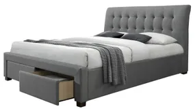 Двоспальне ліжко HALMAR З ящиками Percy 160x200 см сірий фото