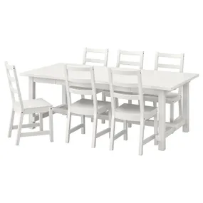 IKEA NORDVIKEN НОРДВІКЕН / NORDVIKEN НОРДВІКЕН, стіл+6 стільців, білий / білий, 210 / 289x105 см 293.047.65 фото