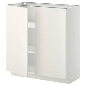 IKEA METOD МЕТОД, напольный шкаф с полками / 2дверцами, белый / белый, 80x37 см 594.554.56 фото