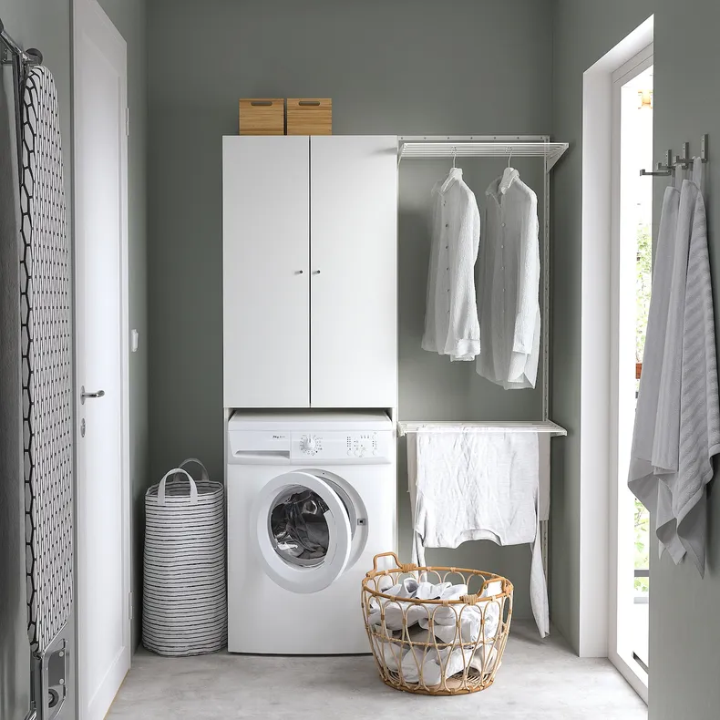 IKEA NYSJÖN НЮШЁН, шкаф для стиральной машины, белый, 65x190 см 104.964.77 фото №3