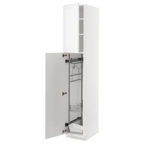 IKEA METOD МЕТОД, высокий шкаф с отд д / акс д / уборки, белый / Рингхульт белый, 40x60x220 см 294.666.11 фото