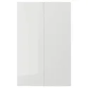 IKEA RINGHULT РІНГХУЛЬТ, 2 дверцят для кутової підлог шафи, глянцевий світло-сірий, 25x80 см 903.271.45 фото thumb №1