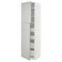 IKEA METOD МЕТОД / MAXIMERA МАКСИМЕРА, высокий шкаф / 2дверцы / 4ящика, белый / светло-серый, 60x60x220 см 495.390.27 фото