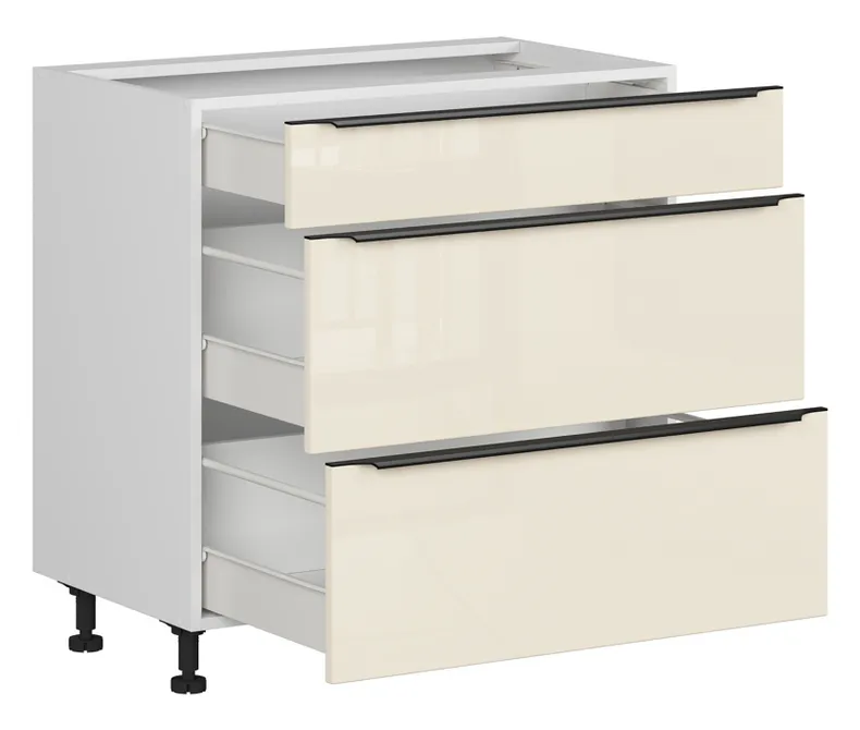 BRW Кухонный шкаф Sole L6 80 см с выдвижными ящиками магнолия жемчуг, альпийский белый/жемчуг магнолии FM_D3S_80/82_2SMB/SMB-BAL/MAPE фото №3