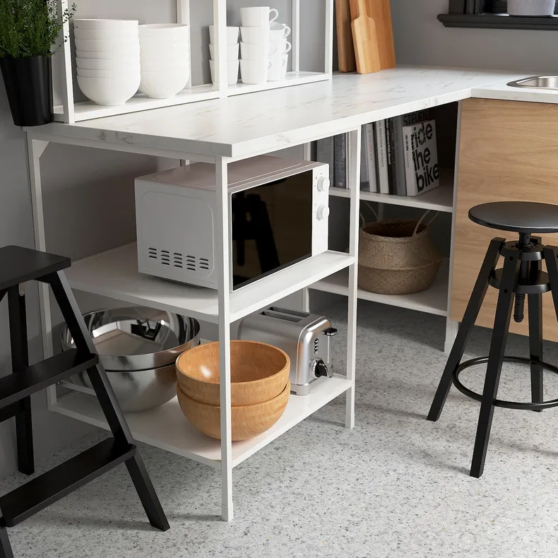 IKEA ENHET ЭНХЕТ, угловая кухня, белый / имит. дуб 393.380.72 фото №9