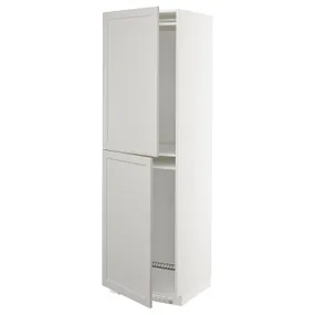 IKEA METOD МЕТОД, висока шафа для холодильнка / морозил, білий / світло-сірий Lerhyttan, 60x60x200 см 092.744.58 фото