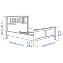 IKEA HEMNES ХЕМНЕС, каркас ліжка з матрацом, біла морилка / ВАЛЕВОГ жорсткий, 140x200 см 695.419.96 фото thumb №16