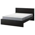 IKEA MALM МАЛЬМ, каркас ліжка з матрацом, чорно-коричневий / ВАЛЕВОГ жорсткий, 160x200 см 795.368.38 фото thumb №1