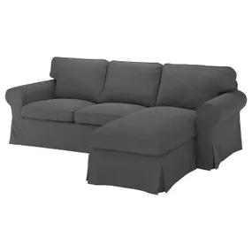 IKEA EKTORP ЭКТОРП, чехол на 3-местный диван, с шезлонгом/Tallmyra средний серый 905.171.12 фото