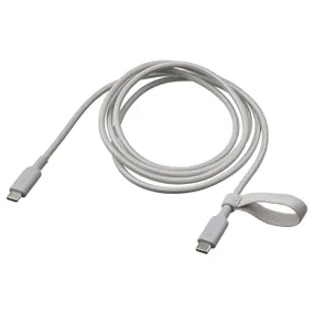 IKEA LILLHULT ЛІЛЛЬХУЛЬТ, кабель USB-C–USB-C, світло-сірий, 1.5 m 405.810.92 фото