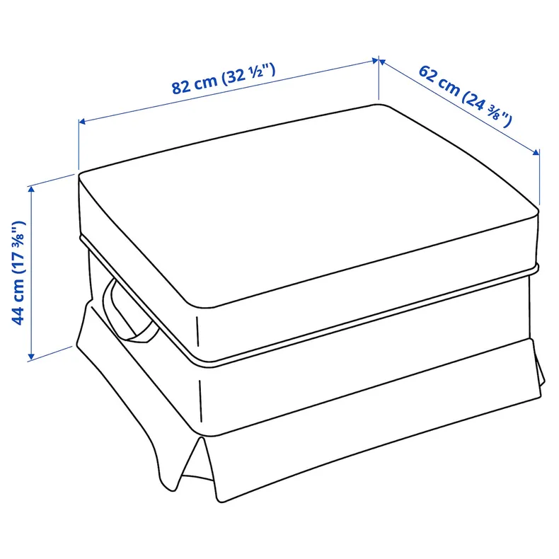 IKEA EKTORP ЭКТОРП, табурет для ног, Totebo темно-бирюзовый 393.199.12 фото №7