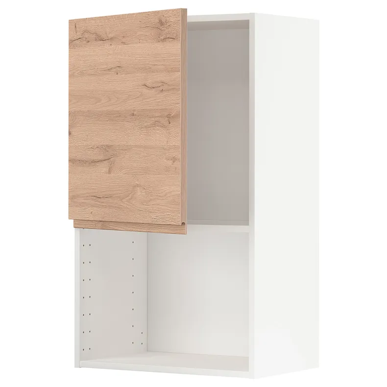 IKEA METOD МЕТОД, шафа навісна для мікрохвильової печ, білий / Voxtorp імітація. дуб, 60x100 см 194.624.25 фото №1