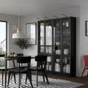 IKEA BILLY БИЛЛИ / OXBERG ОКСБЕРГ, стеллаж комбинация / стекл дверцы, черная имитация дуб, 160x202 см 594.835.29 фото thumb №3