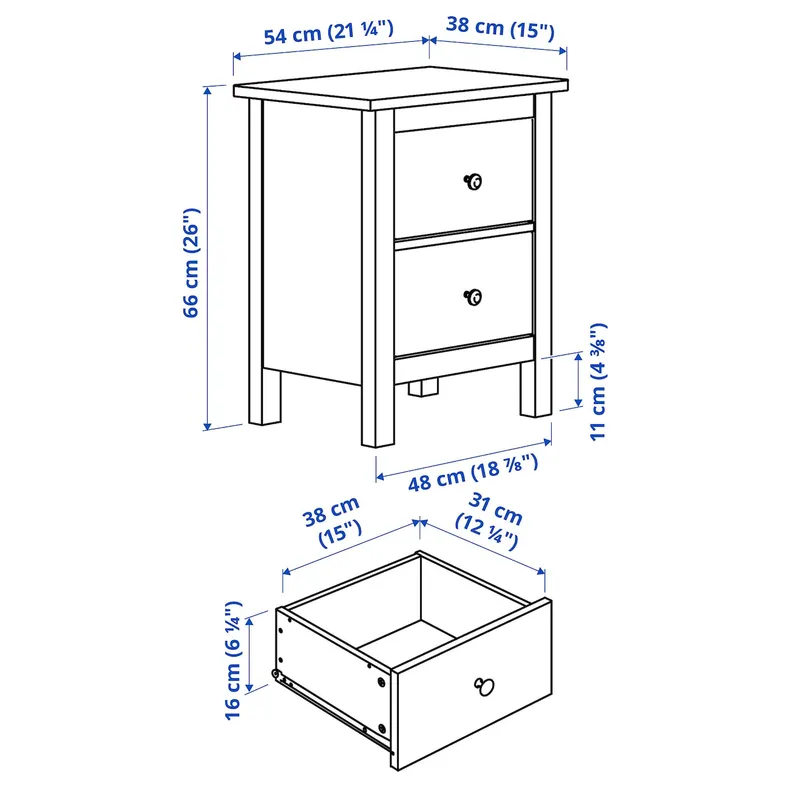 IKEA HEMNES ХЕМНЭС, комплект мебели д / спальни, 3 предм., белое пятно, 80x200 см 294.834.27 фото №8