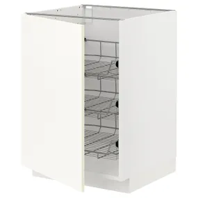 IKEA METOD МЕТОД, напольный шкаф / проволочные корзины, белый / Вальстена белый, 60x60 см 095.071.27 фото