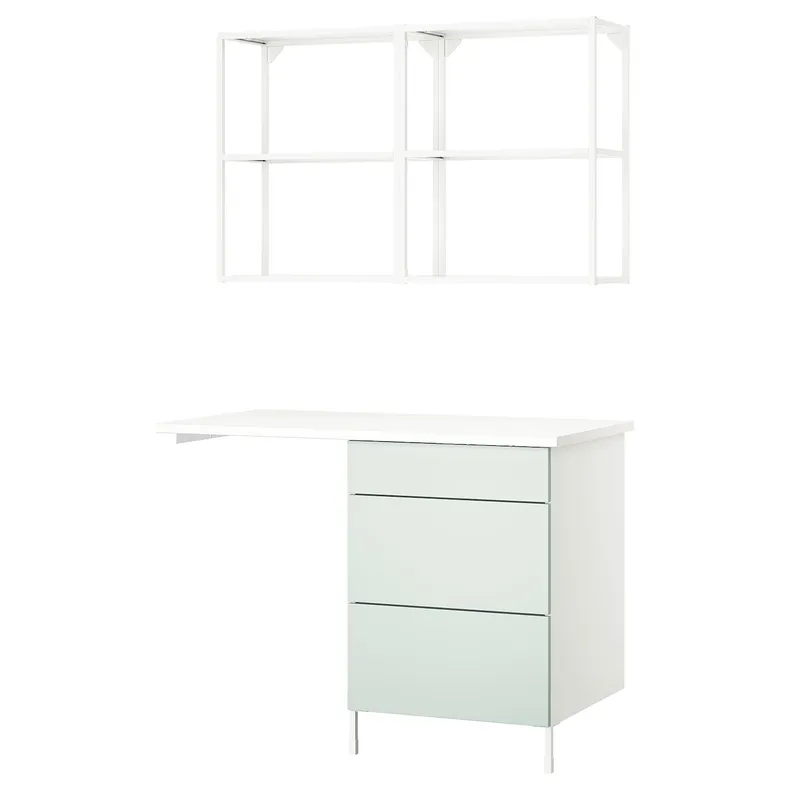 IKEA ENHET ЕНХЕТ, шафа, білий/блідо-сіро-зелений, 121,5x63,5x222 см 595.481.25 фото №1
