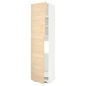 IKEA METOD МЕТОД, высокий шкаф д / холодильника / 3дверцы, белый / аскерсундский узор светлый ясень, 60x60x240 см 194.697.90 фото