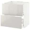 IKEA METOD МЕТОД / MAXIMERA МАКСІМЕРА, підлог шафа д / мийки+2 фр пан / 2 шух, білий / Ringhult світло-сірий, 80x60 см 491.419.04 фото thumb №1