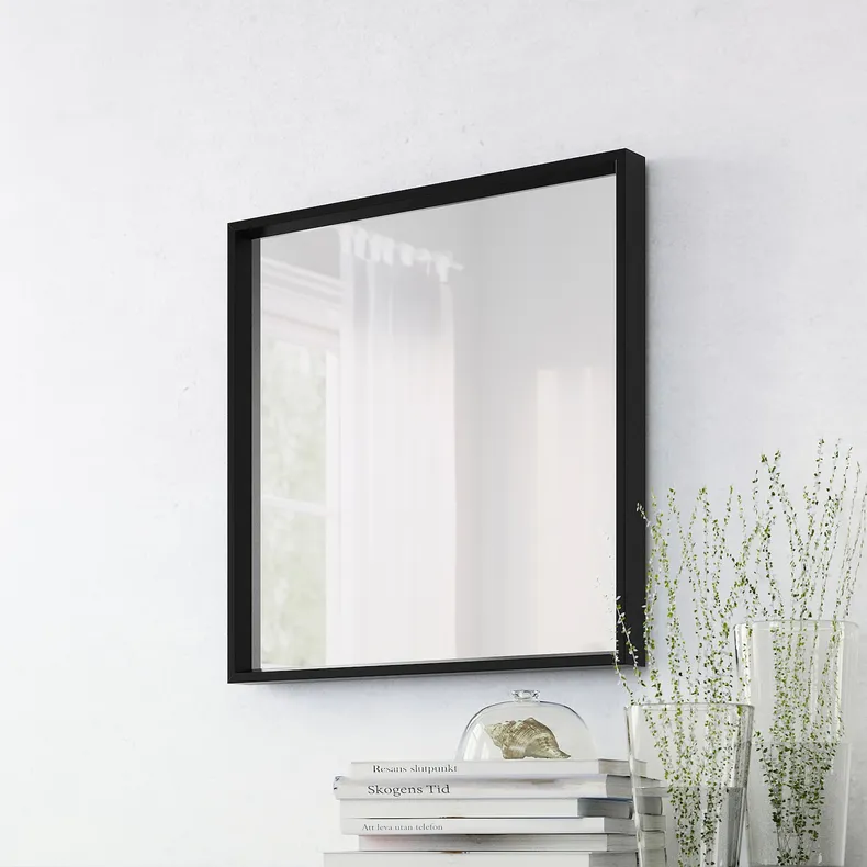 IKEA NISSEDAL НИССЕДАЛЬ, зеркало, черный, 65x65 см 503.203.20 фото №5
