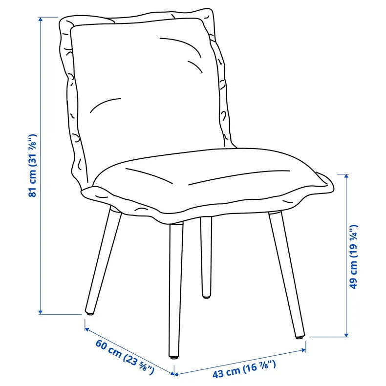 IKEA KLINTEN КЛИНТЕН, стул, коричневый / киландский бледно-голубой 205.468.77 фото №7