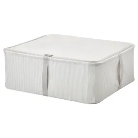 IKEA HEMMAFIXARE ХЕММАФІКСАРЕ, коробка для зберігання, тканина смугастий / білий / сірий, 44x51x19 см 205.039.10 фото