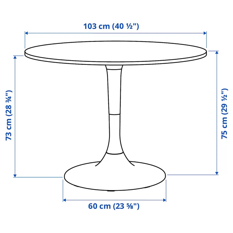 IKEA DOCKSTA ДОКСТА / LUSTEBO ЛУСТЕБУ, стіл+4 стільці, білий хром / віарп бежевий / коричневий, 103 см 595.235.30 фото №3
