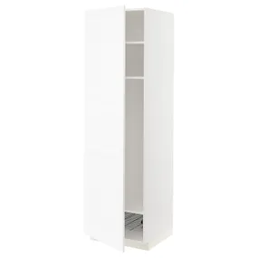 IKEA METOD МЕТОД, висока шафа, полиці / дротяний кошик, білий Енкопінг / білий імітація дерева, 60x60x200 см 294.735.17 фото