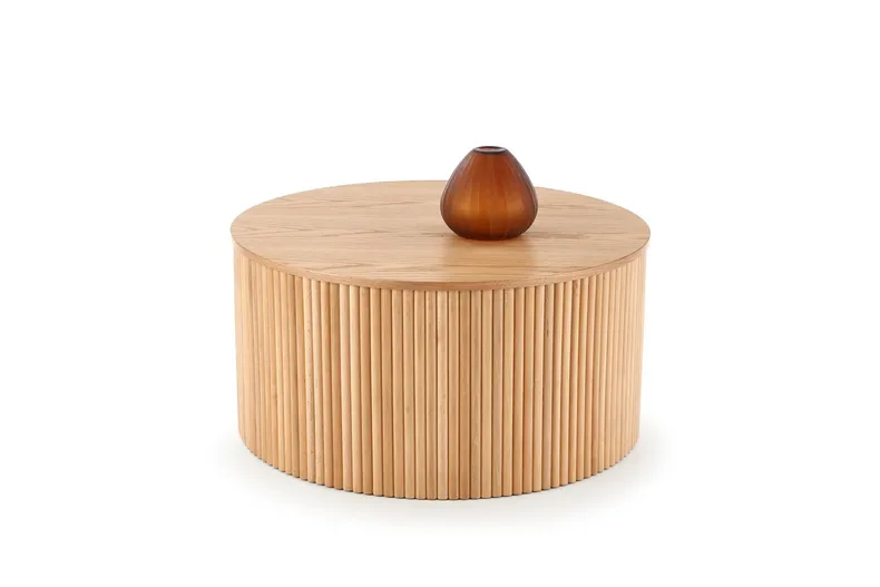 Журнальный столик деревянный круглый HALMAR WOODY, 80x80 см, натуральный фото №4