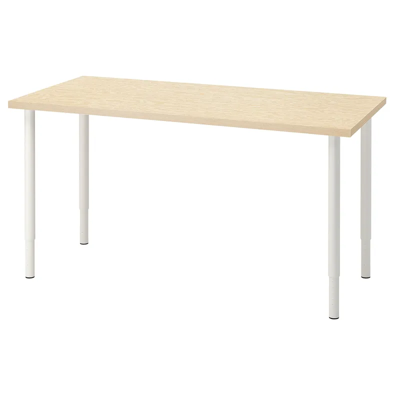 IKEA MITTCIRKEL МИТТЦИРКЕЛЬ / OLOV ОЛОВ, письменный стол, яркий сосновый / белый эффект, 140x60 см 995.087.64 фото №1