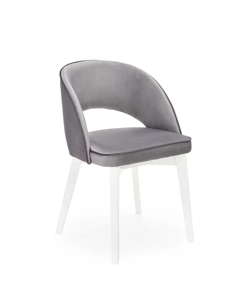 Кухонный стул бархатный HALMAR MARINO Velvet, серый MONOLITH 85 / белый фото №9