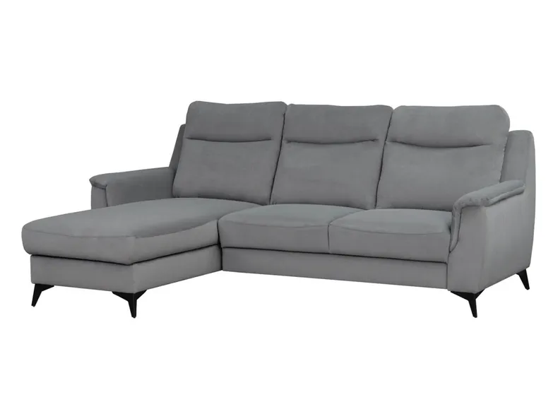 BRW Угловой диван Leo с ящиком для хранения велюровый серый, Матовый бархат 85 NA-LEO-REC/BK_2F-TK1_B24045 фото №2