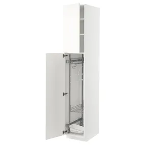 IKEA METOD МЕТОД, высокий шкаф с отд д / акс д / уборки, белый / Вальстена белый, 40x60x220 см 595.073.42 фото