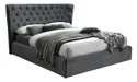 Кровать двуспальная бархатная SIGNAL CARVEN Bluvel 14 - серый, 160x200 см фото thumb №1