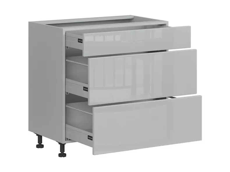 BRW Базовый шкаф для кухни Top Line 80 см с ящиками с плавным закрыванием серый глянец, серый гранола/серый глянец TV_D3S_80/82_2STB/STB-SZG/SP фото №3