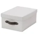 IKEA BLÄDDRARE БЛЭДДРАРЕ, коробка с крышкой, серый / узор, 25x35x15 см 804.743.92 фото thumb №1