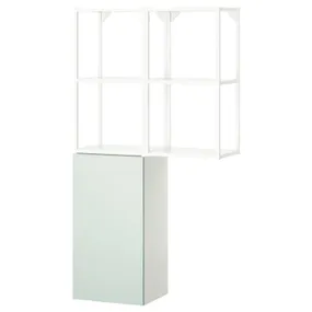 IKEA ENHET ЕНХЕТ, шафа, білий/блідо-сіро-зелений, 80x32x150 см 595.480.07 фото