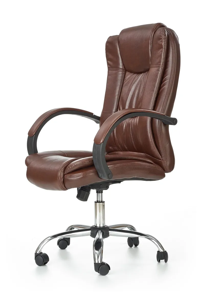 Крісло комп'ютерне офісне обертове HALMAR RELAX коричневий, екошкіра фото №6