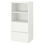 IKEA SMÅSTAD СМОСТАД / PLATSA ПЛАТСА, книжкова шафа, білий з каркасом/з 2 шухлядами, 60x42x123 см 094.208.84 фото