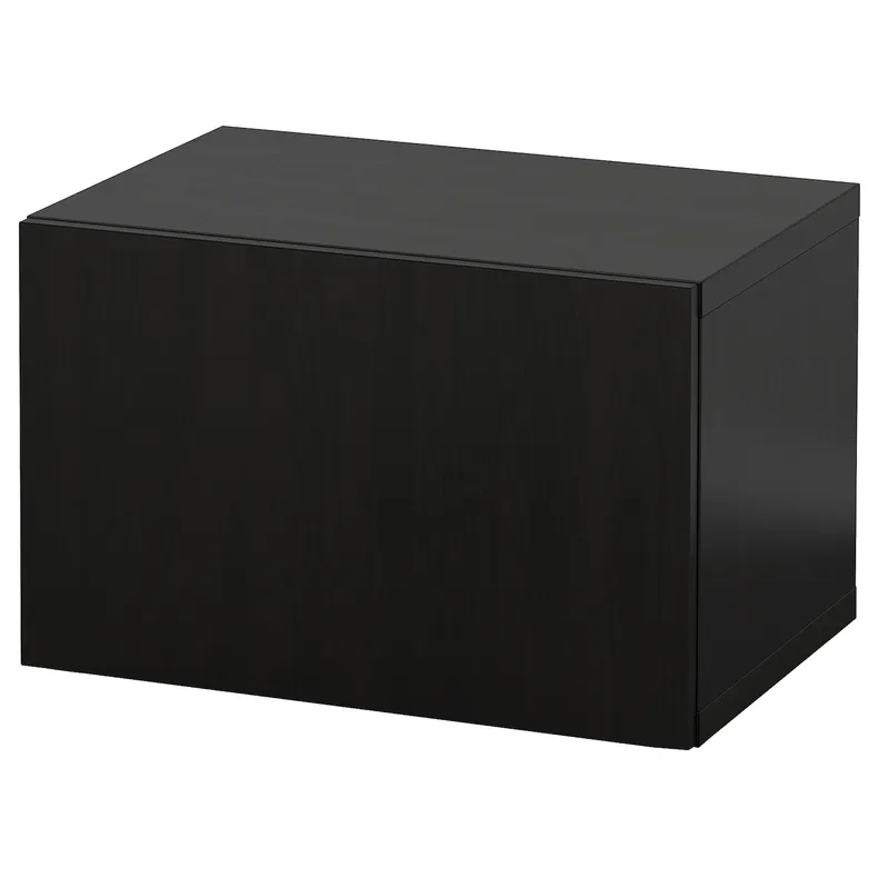 IKEA BESTÅ БЕСТО, настінна комбінація шаф, чорно-коричневий / ЛАППВІКЕН чорно-коричневий, 60x42x38 см 094.320.33 фото №1