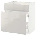 IKEA METOD МЕТОД / MAXIMERA МАКСІМЕРА, підлог шафа д / мийки+3 фр пан / 2 шух, білий / Ringhult світло-сірий, 80x60 см 891.418.98 фото thumb №1