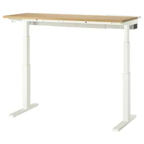 IKEA MITTZON МІТТЗОН, стіл регульований, електричний okl дуб / білий, 140x60 см 695.283.15 фото
