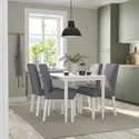 IKEA DANDERYD ДАНДЭРЮД / BERGMUND БЕРГМУНД, стол и 4 стула, белый / средне-серый, 130 см 495.442.55 фото thumb №2